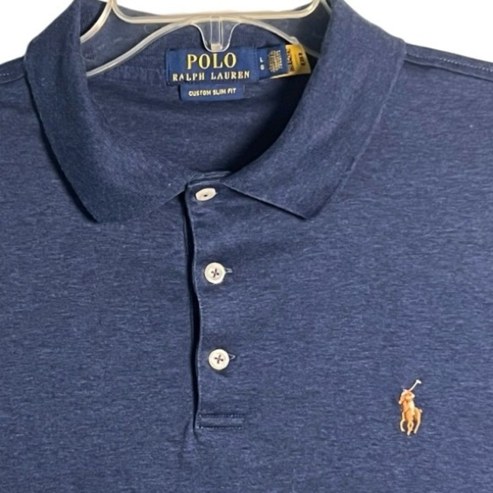 Polo Ralph Lauren Men's 100% Cotton Custom Slim Fit Soft Cotton Polo Shirt Sz L - Picture 4 of 9